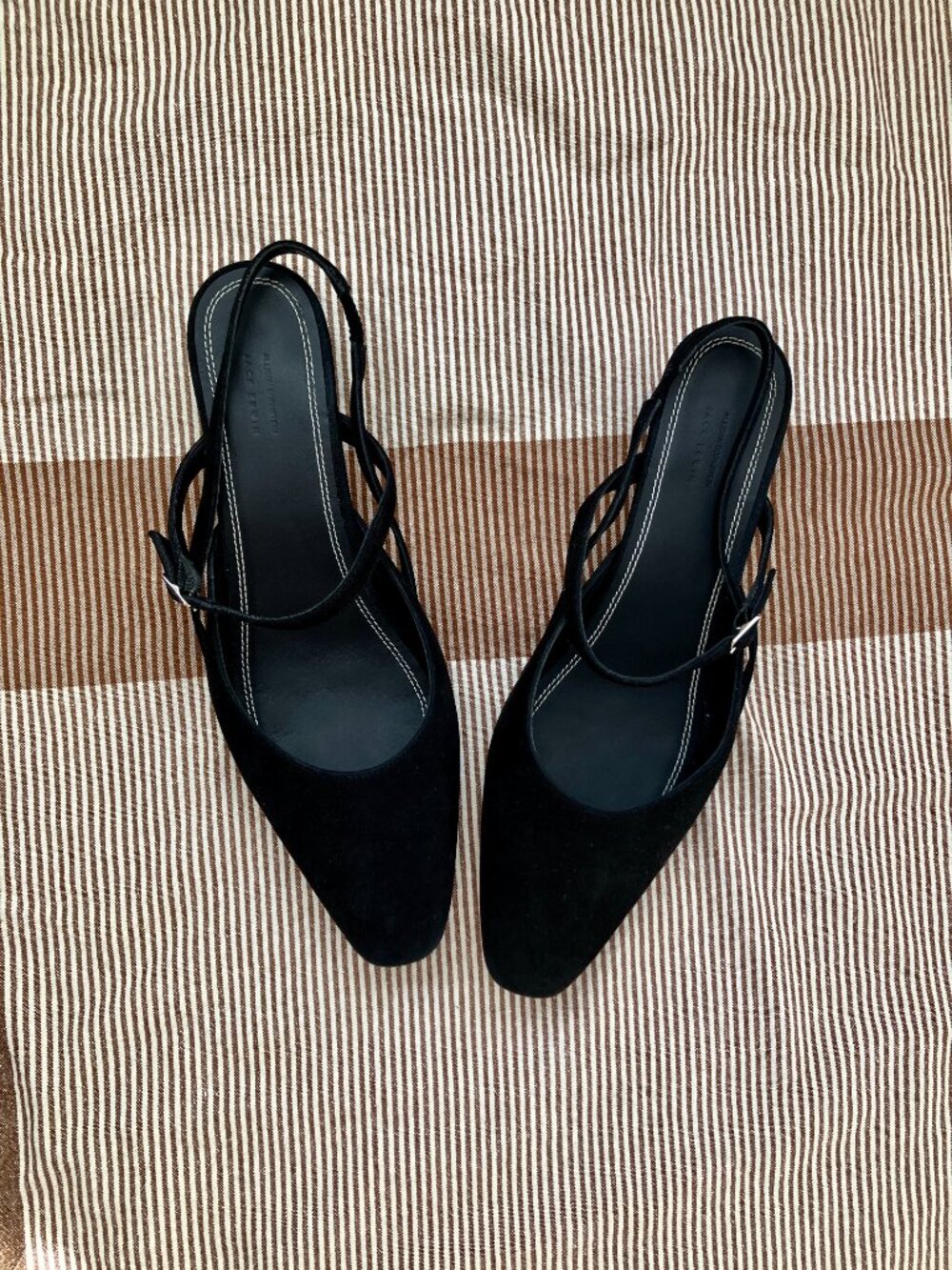 Allison Bornstein x Jack Erwin black slingback kitten heel size 10 - Picture 2 of 7